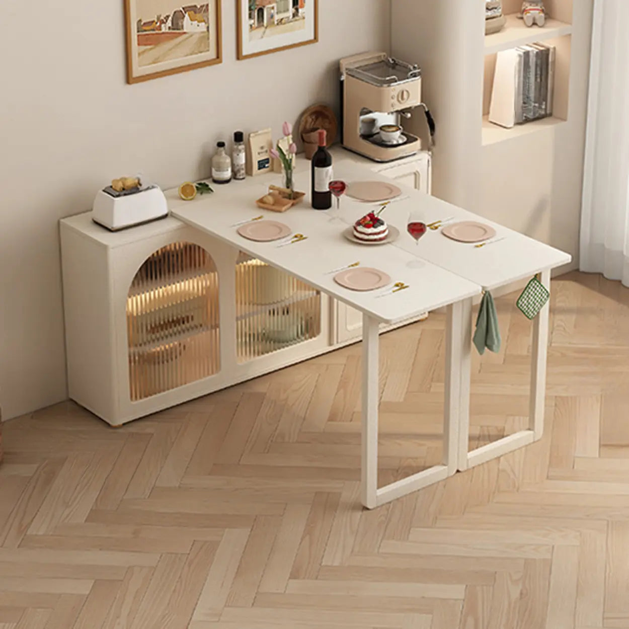 Modern Rattan Sideboard with Storage Drawers