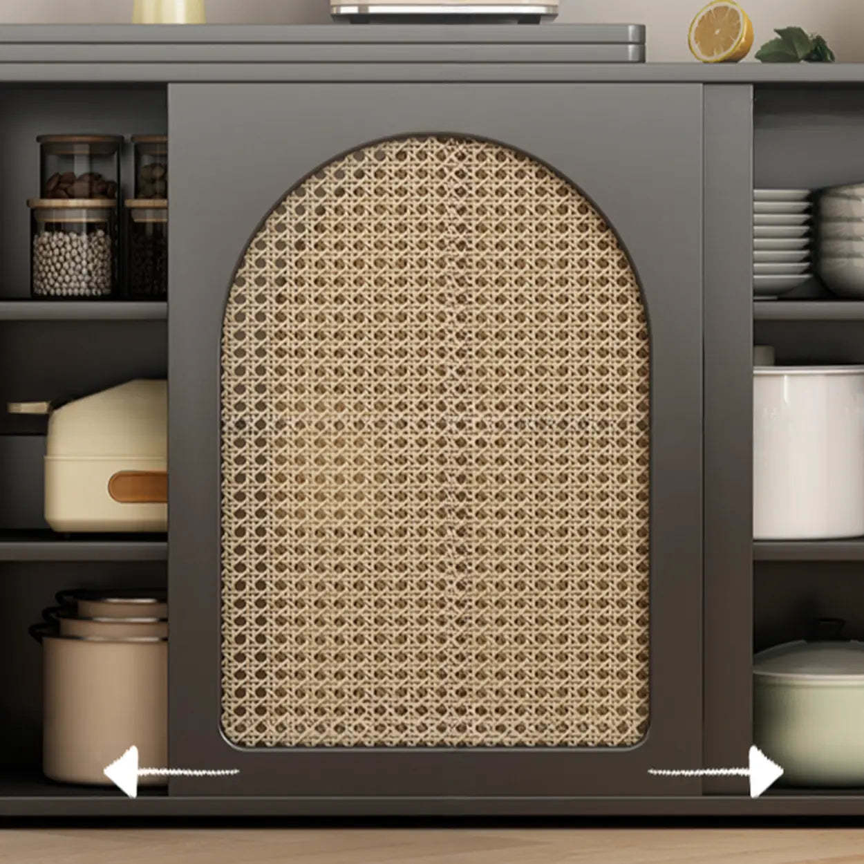 Modern Rattan Sideboard with Storage Drawers