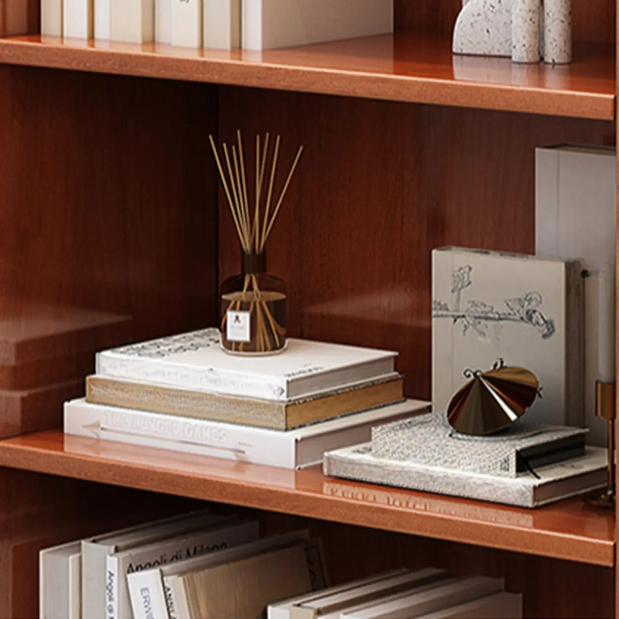Modern Rectangular 5-Tier Vertical Bookcase