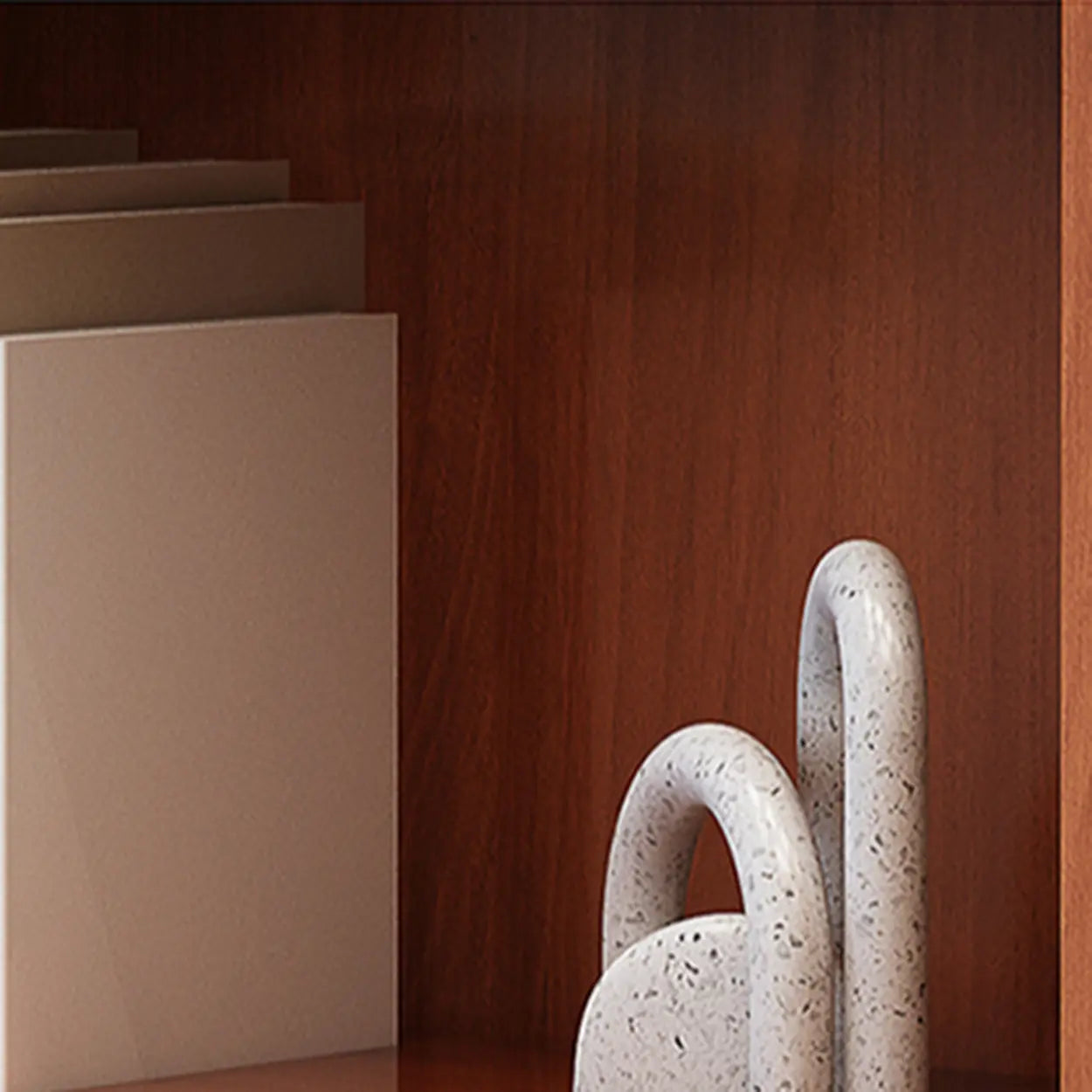 Modern Rectangular 5-Tier Vertical Bookcase