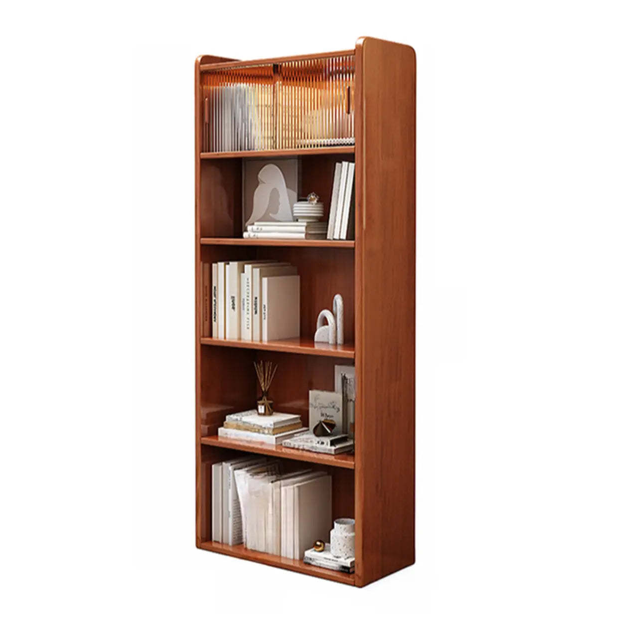 Modern Rectangular 5-Tier Vertical Bookcase