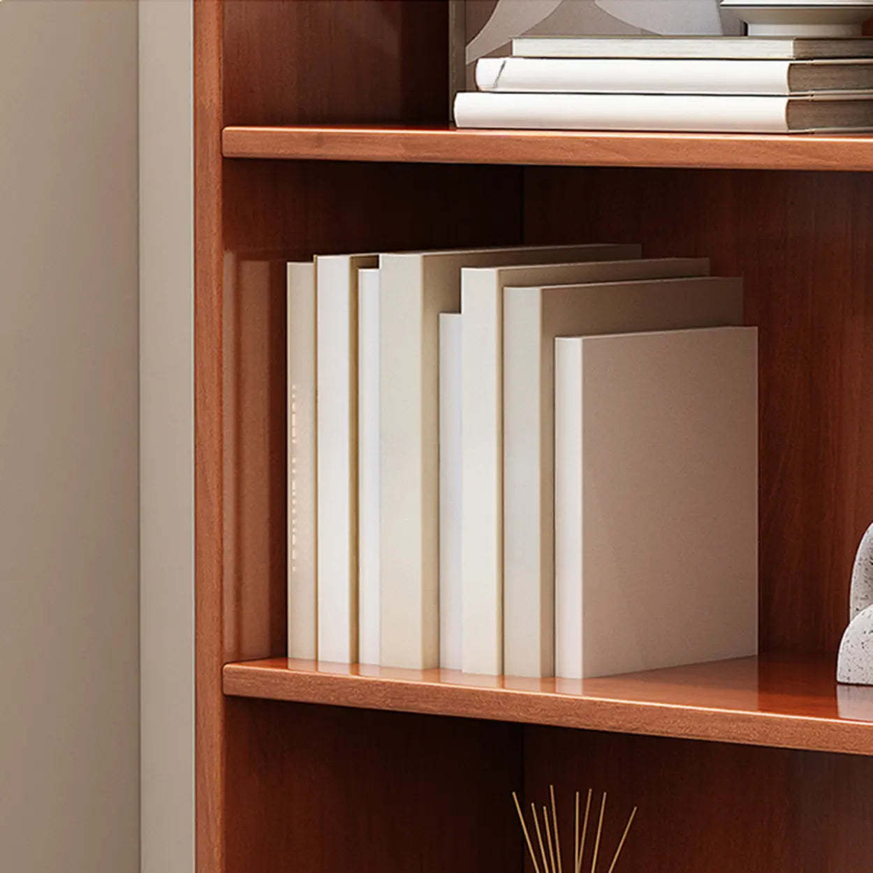 Modern Rectangular 5-Tier Vertical Bookcase