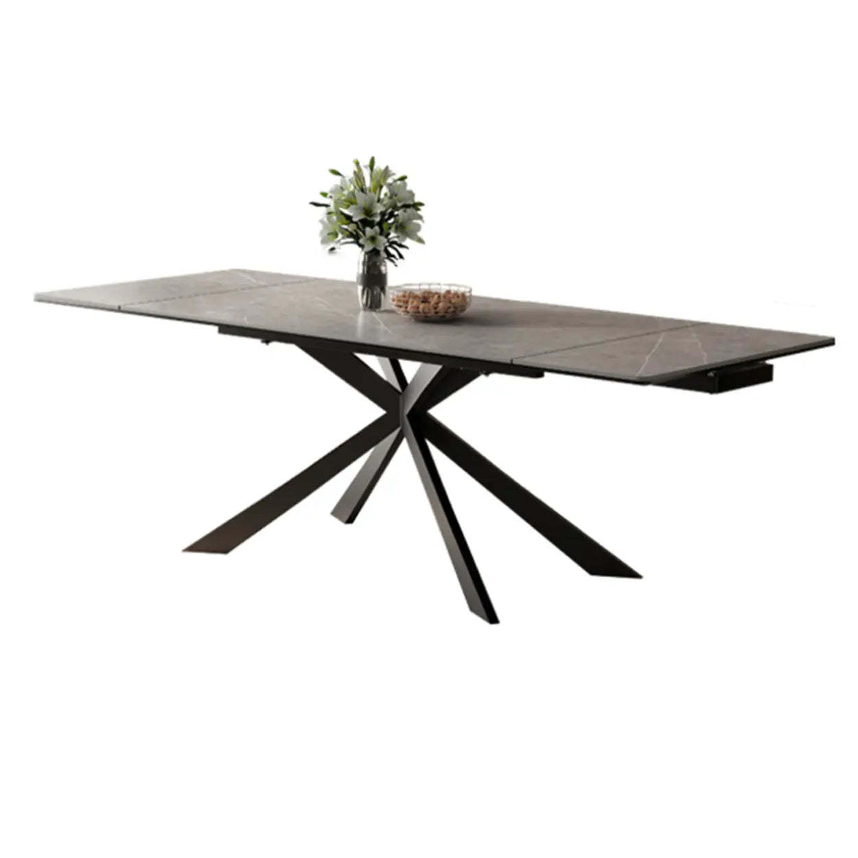Lighom modern rectangle extendable metal fabric wood dining tables