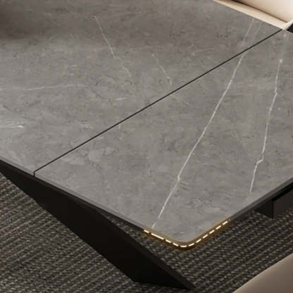 Modern Gray Rectangle Extendable Dining Table