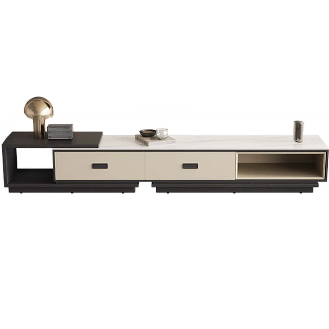 Modern Rectangular Marble Top TV Stand with | Lighom