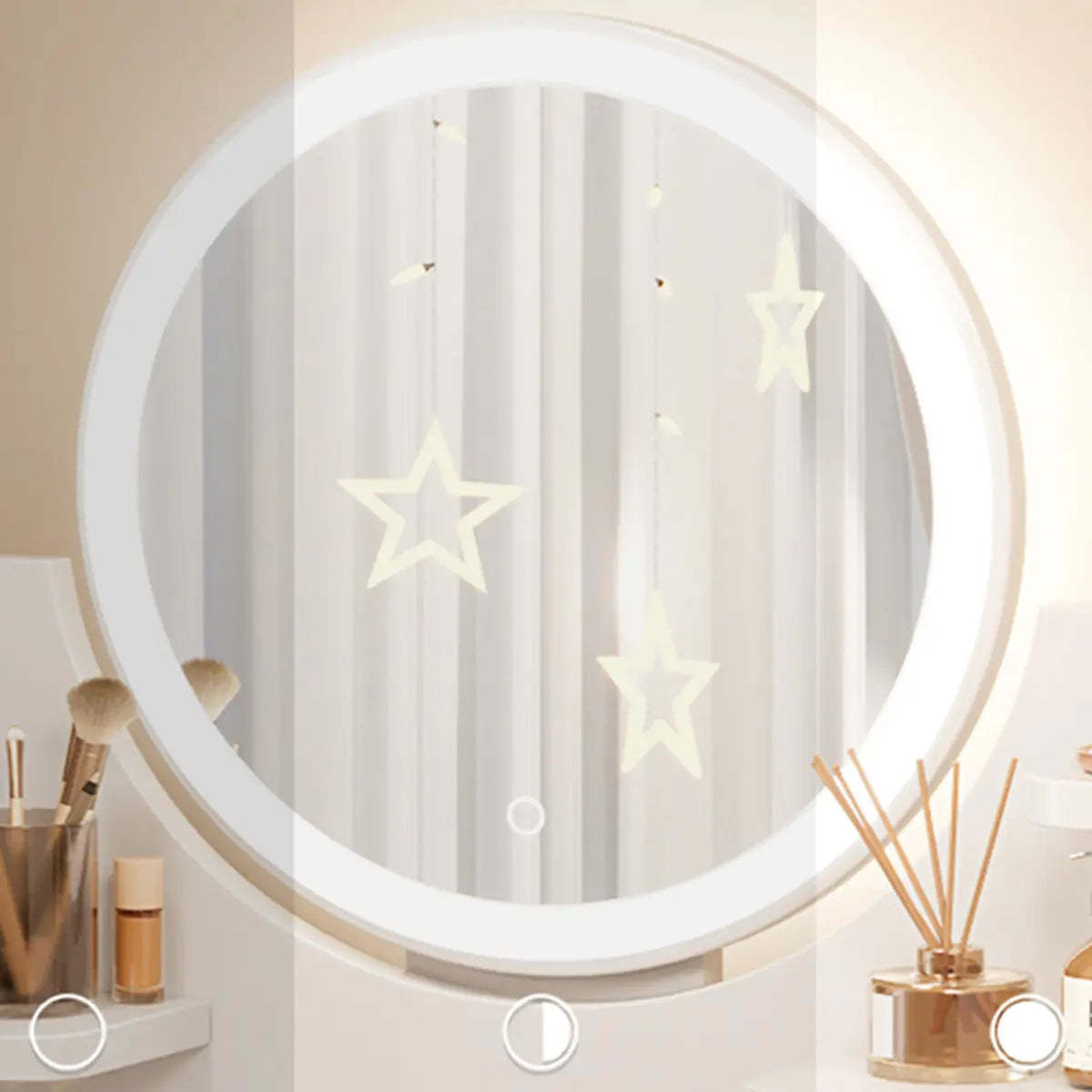 Modern Rectangle Mirror White Gray Vanity Set — Grey / 4 / Makeup Vanity & Mirror