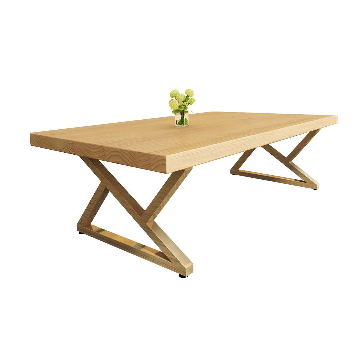 Modern Rectangular Natural Pine Dining Table — Natural Finish / Table Only