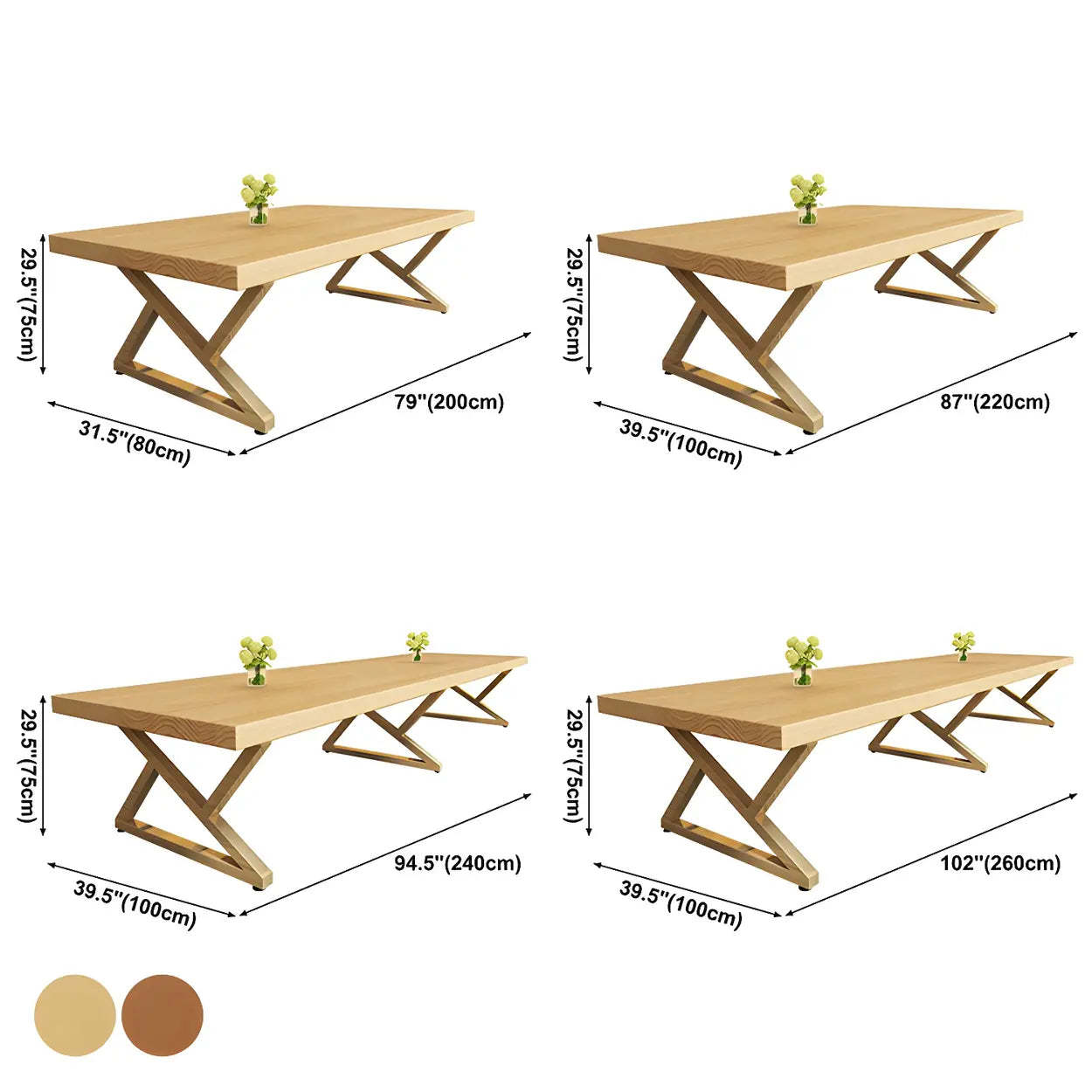 Modern Rectangular Natural Pine Dining Table — Natural Finish / Table Only