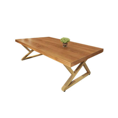 Modern Rectangular Natural Pine Dining Table — Natural Finish / Table Only