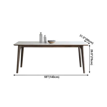 Modern Rectangular White Stone Dining Table