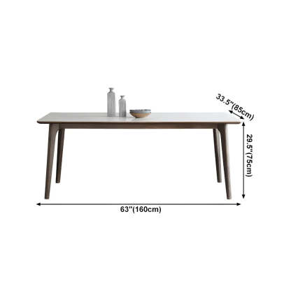 Modern Rectangular White Stone Dining Table