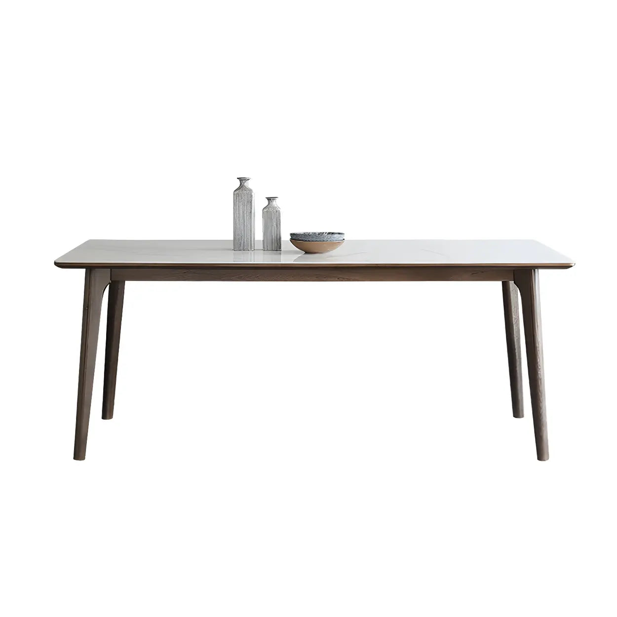 Modern Rectangular White Stone Dining Table
