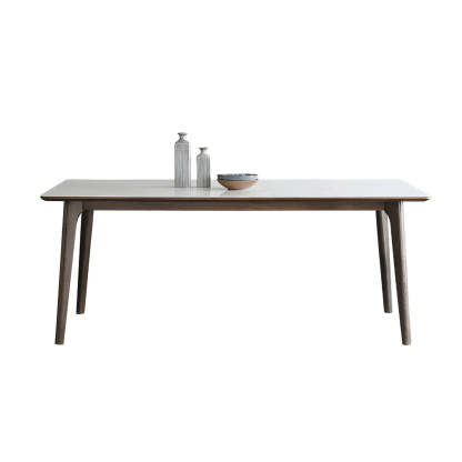 Modern Rectangular White Stone Dining Table