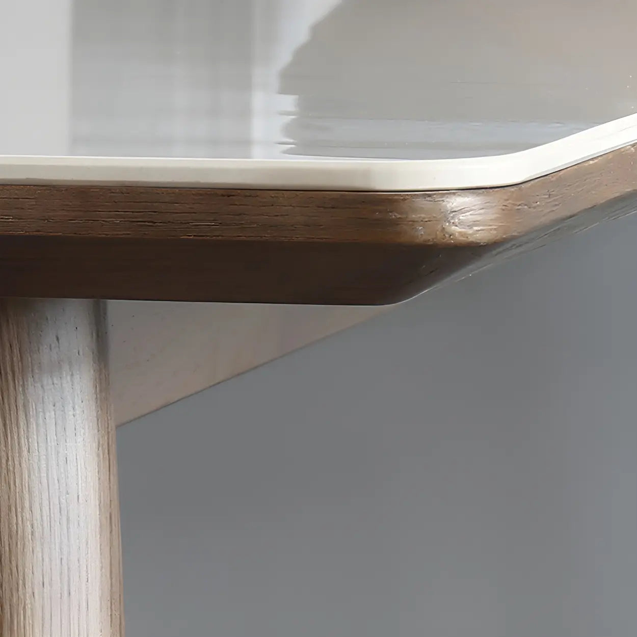 Modern Rectangular White Stone Dining Table