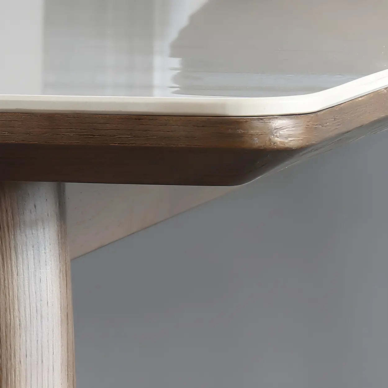 Modern Rectangular White Stone Dining Table