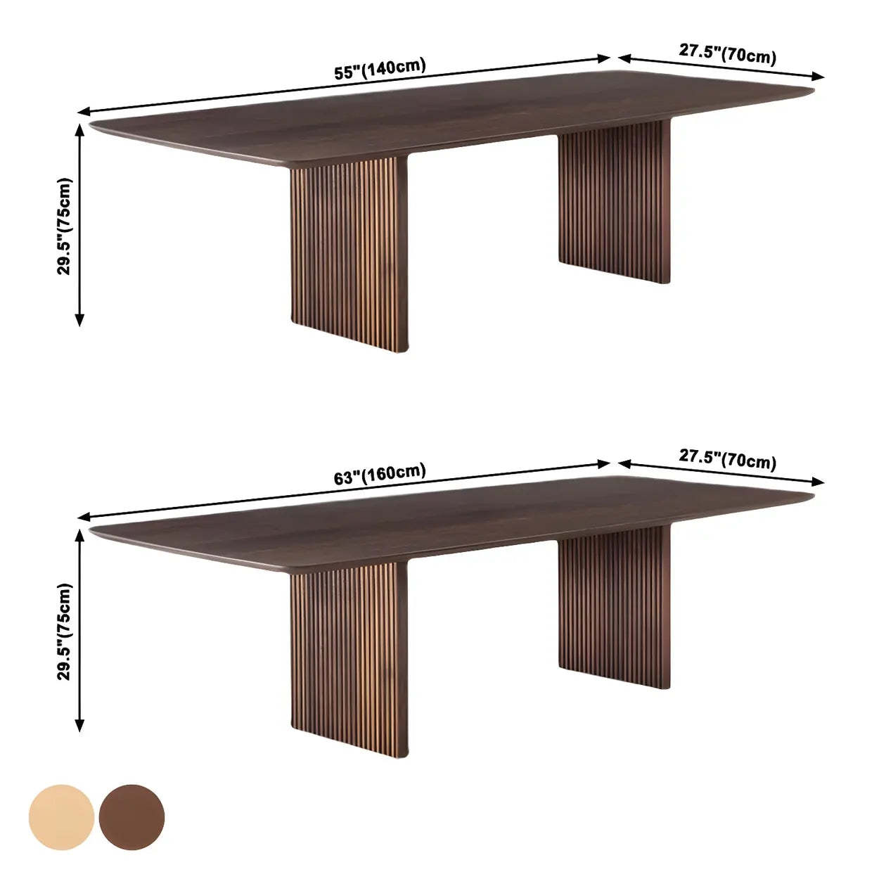 Modern Rectangle Walnut Large Dining Table