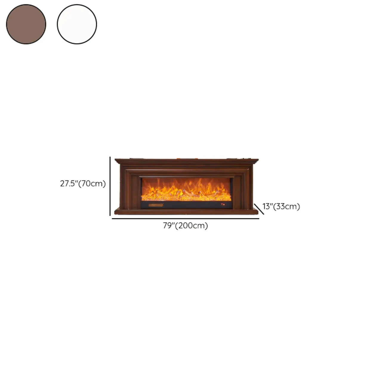Modern White Fireplace TV Stand with Flame