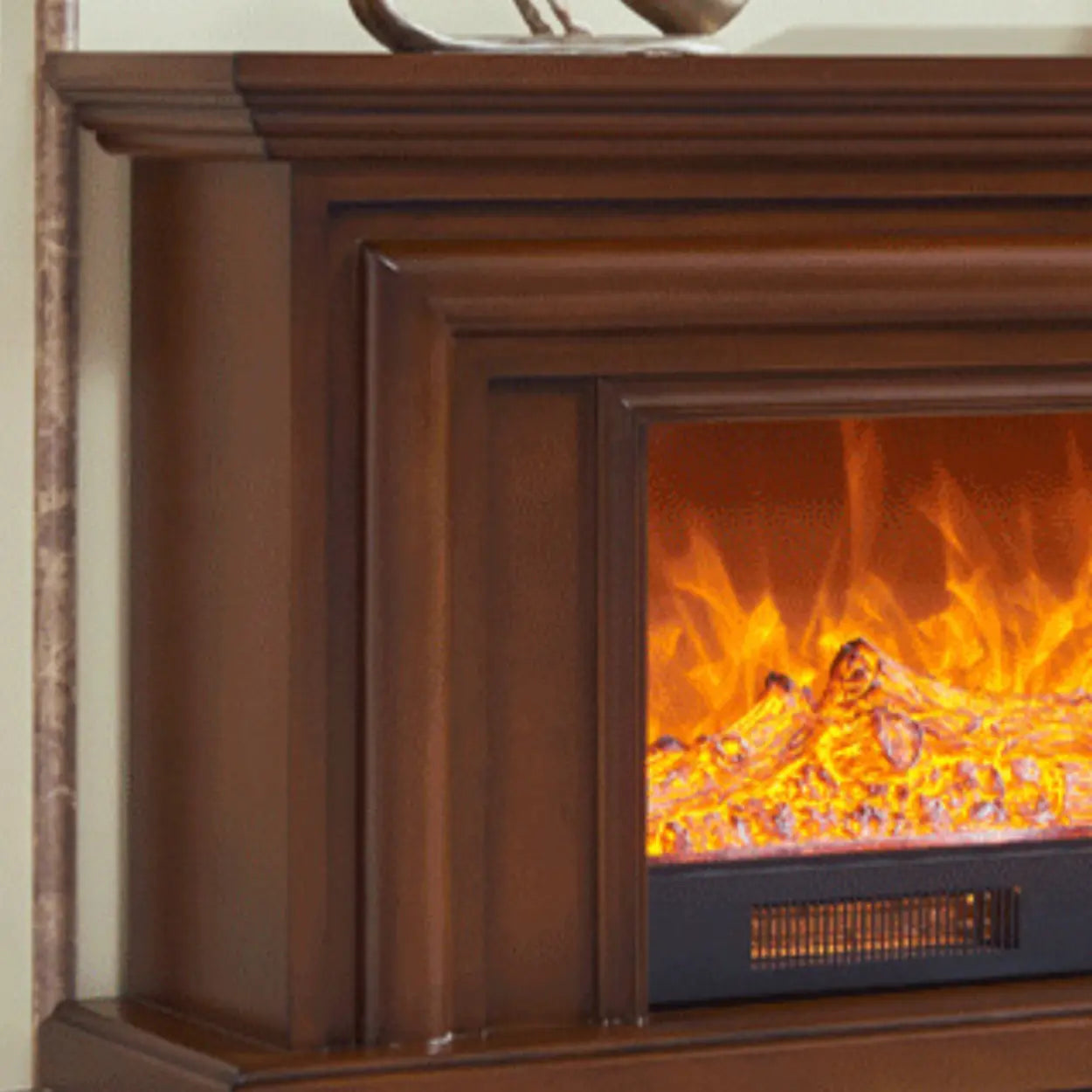 Modern White Fireplace TV Stand with Flame