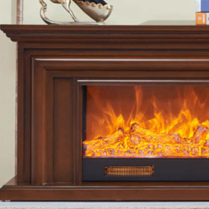 Modern White Fireplace TV Stand with Flame