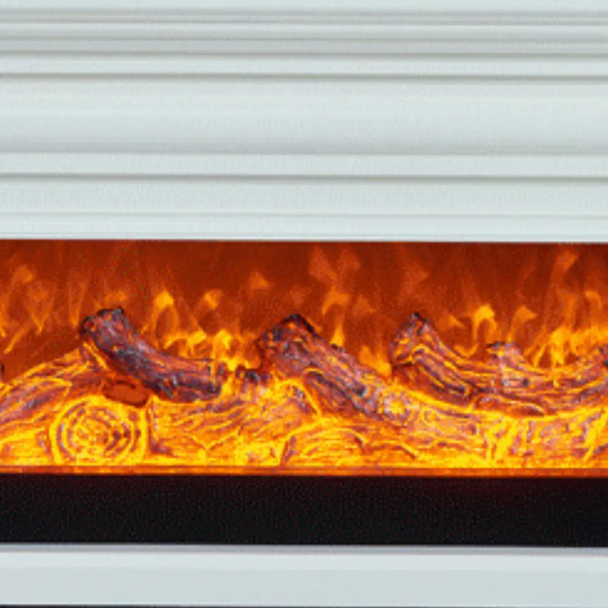 Modern White Fireplace TV Stand with Flame