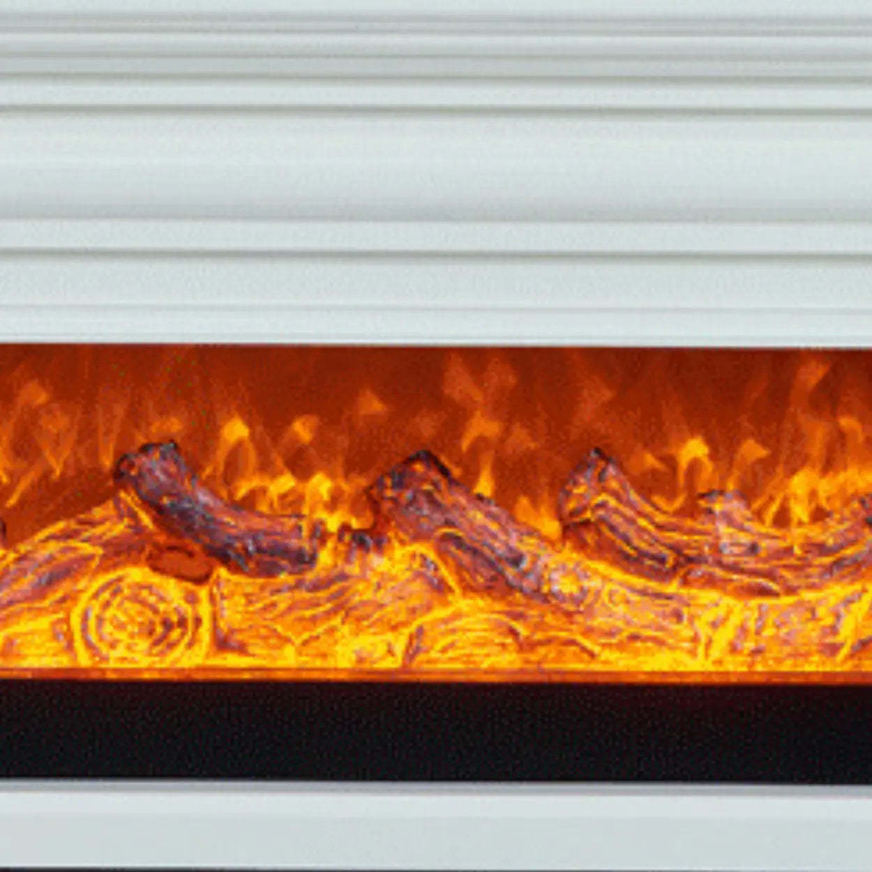 Modern White Fireplace TV Stand with Flame