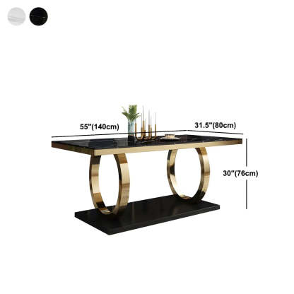 Modern Rectangular White Marble Dining Table