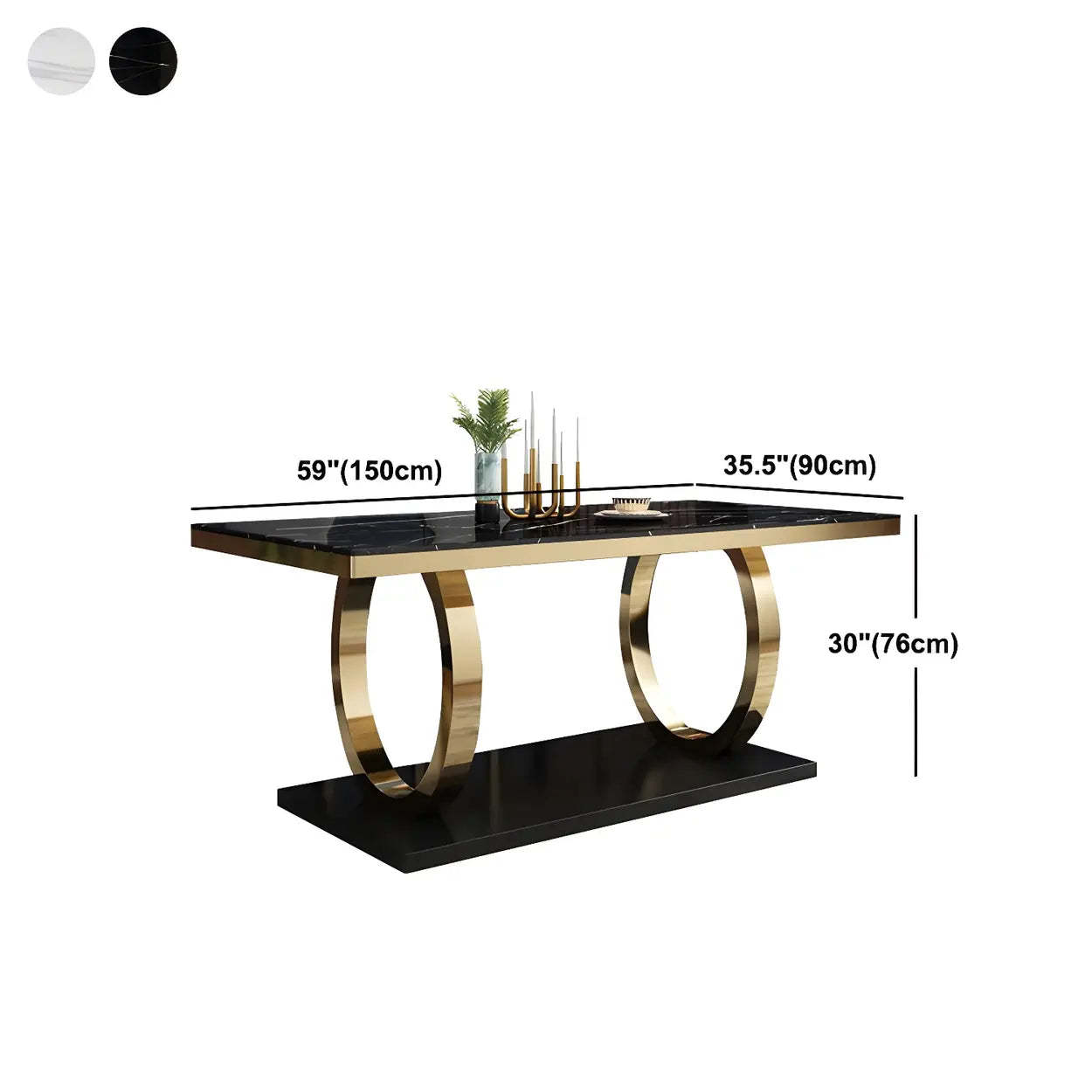 Modern Rectangular White Marble Dining Table