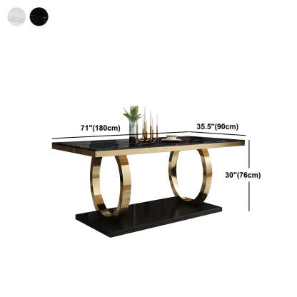 Modern Rectangular White Marble Dining Table