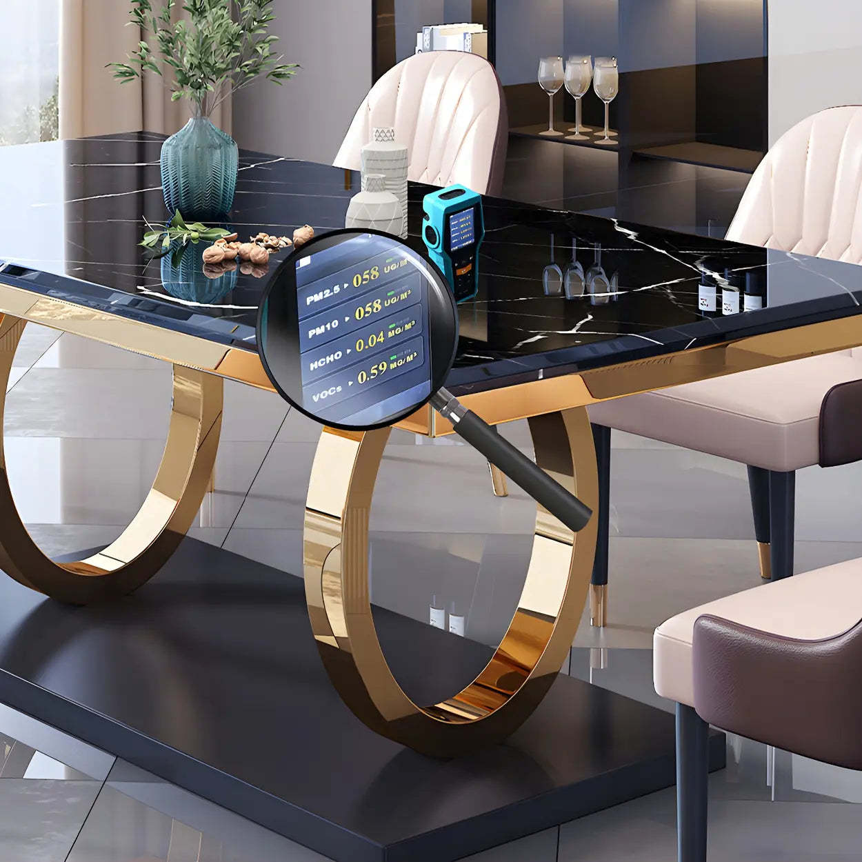 Modern Rectangular White Marble Dining Table — White / Table Only