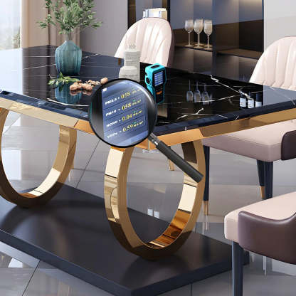 Modern Rectangular White Marble Dining Table — White / Table Only