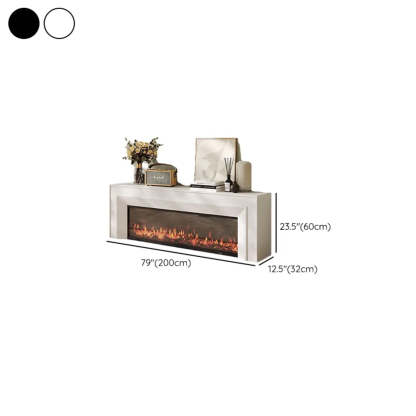Modern White Matte Wood Fireplace TV Stand