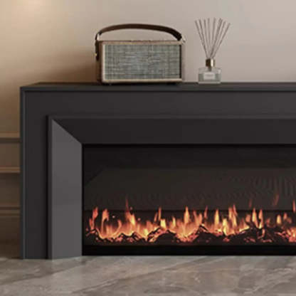 Modern White Matte Wood Fireplace TV Stand
