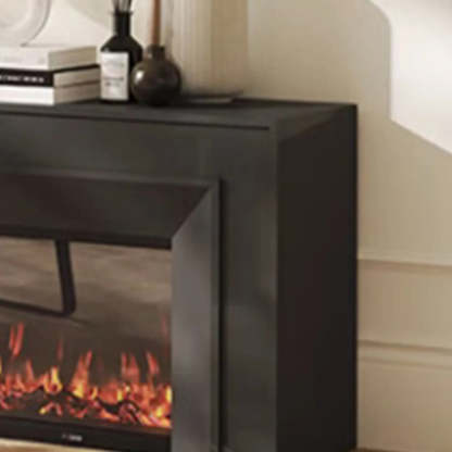 Modern White Matte Wood Fireplace TV Stand