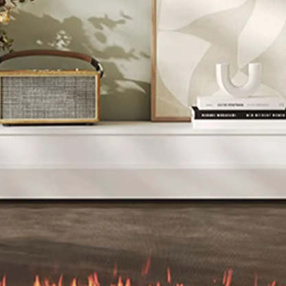 Modern White Matte Wood Fireplace TV Stand