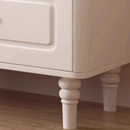 Modern Rectangular White TV Stand with Drawers