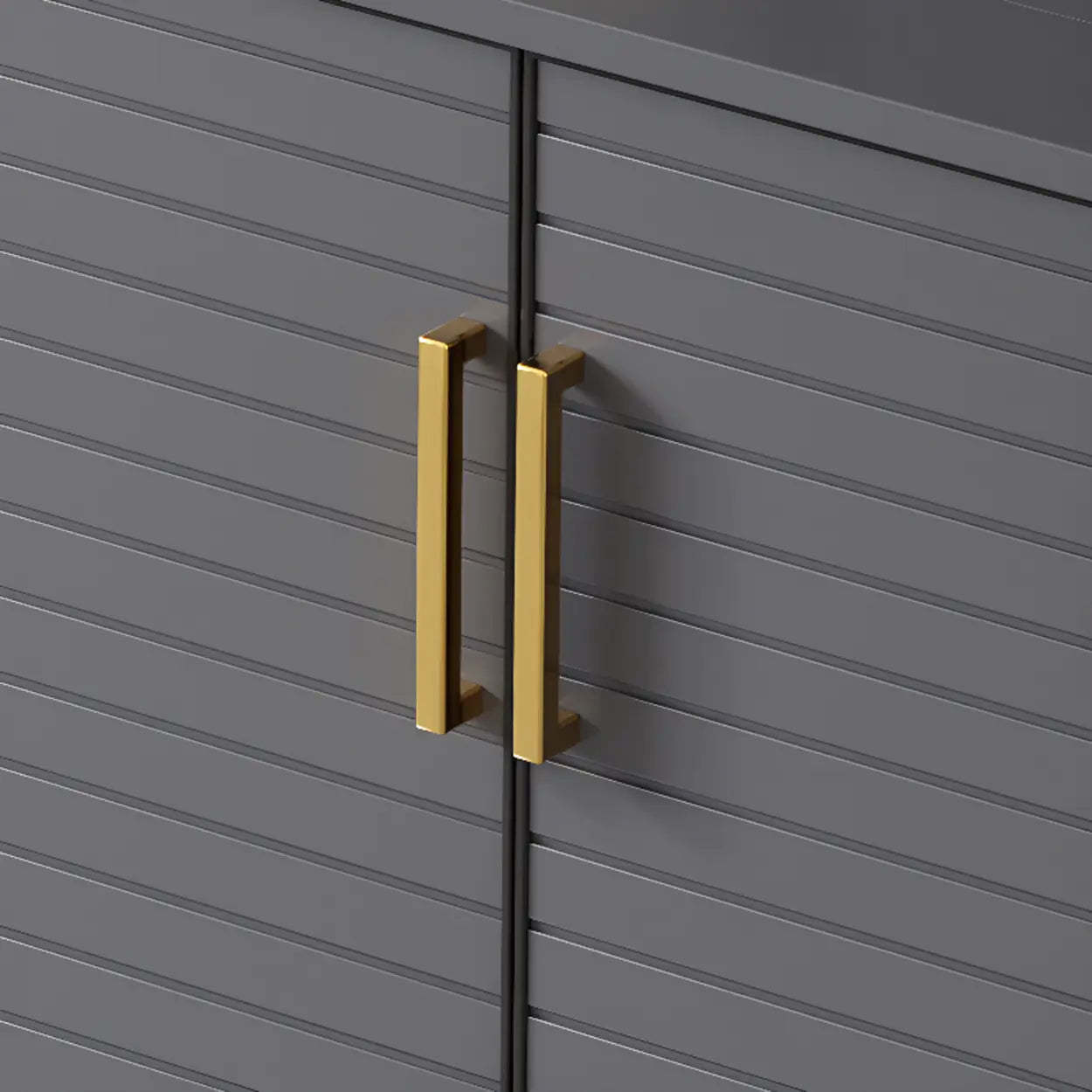 Modern Gray Wood Large Hallway Shoe Cabinet