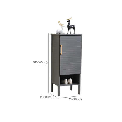 Modern Gray Wood Large Hallway Shoe Cabinet