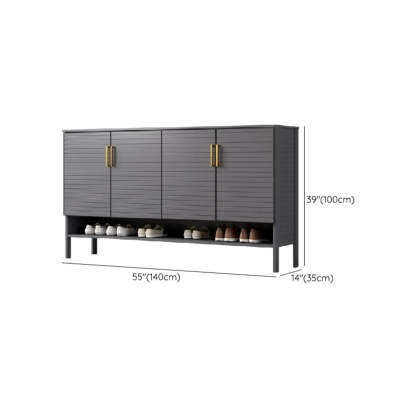 Modern Gray Wood Large Hallway Shoe Cabinet