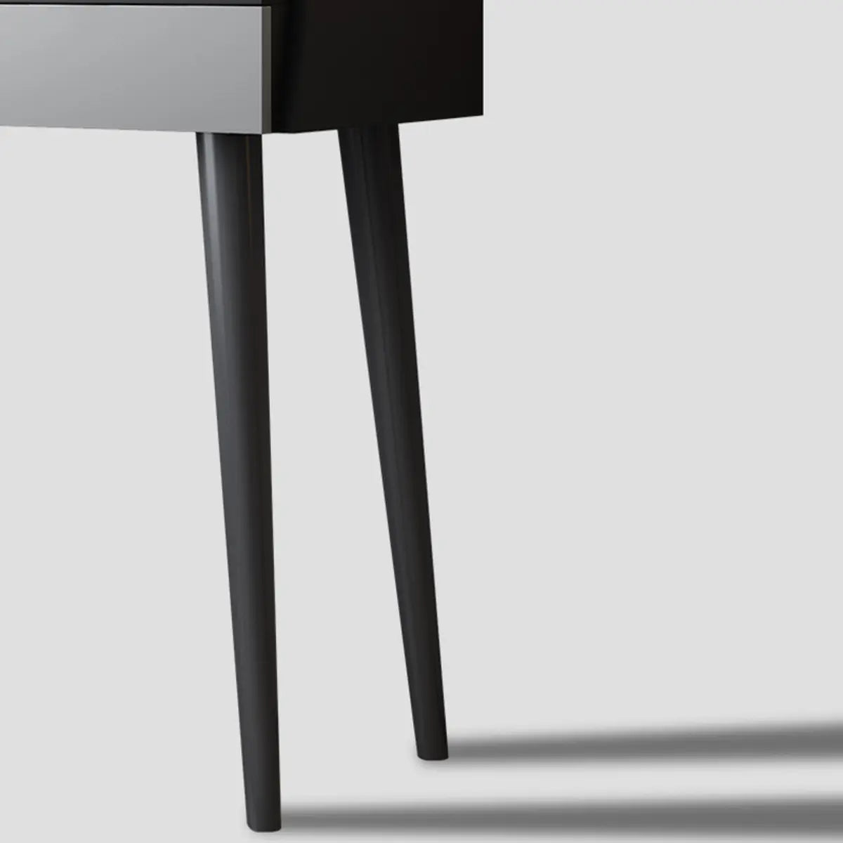 Modern Rectangle Wood LED Mirror Gray 2-Drawer Vanity — Black / Makeup Vanity & Stool