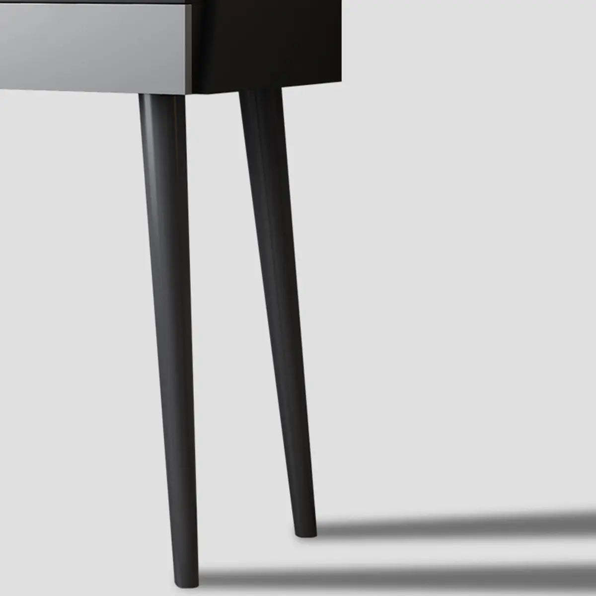 Modern Rectangle Wood LED Mirror Gray 2-Drawer Vanity — Black / Makeup Vanity & Stool