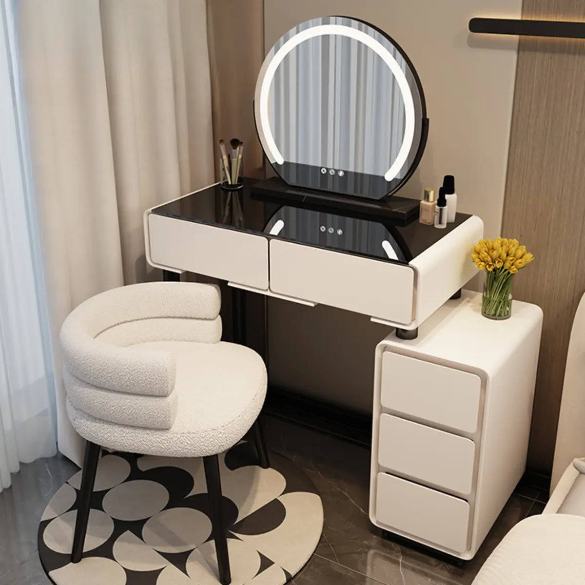 Modern Rectangular LED Light Mirror Makeup Vanity