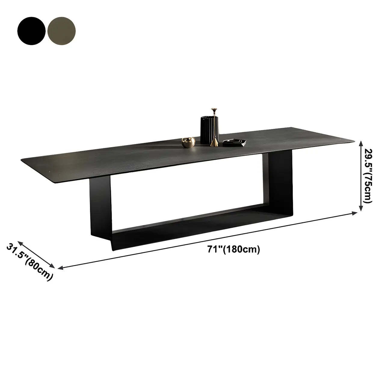 Rectangular Black Dining Table