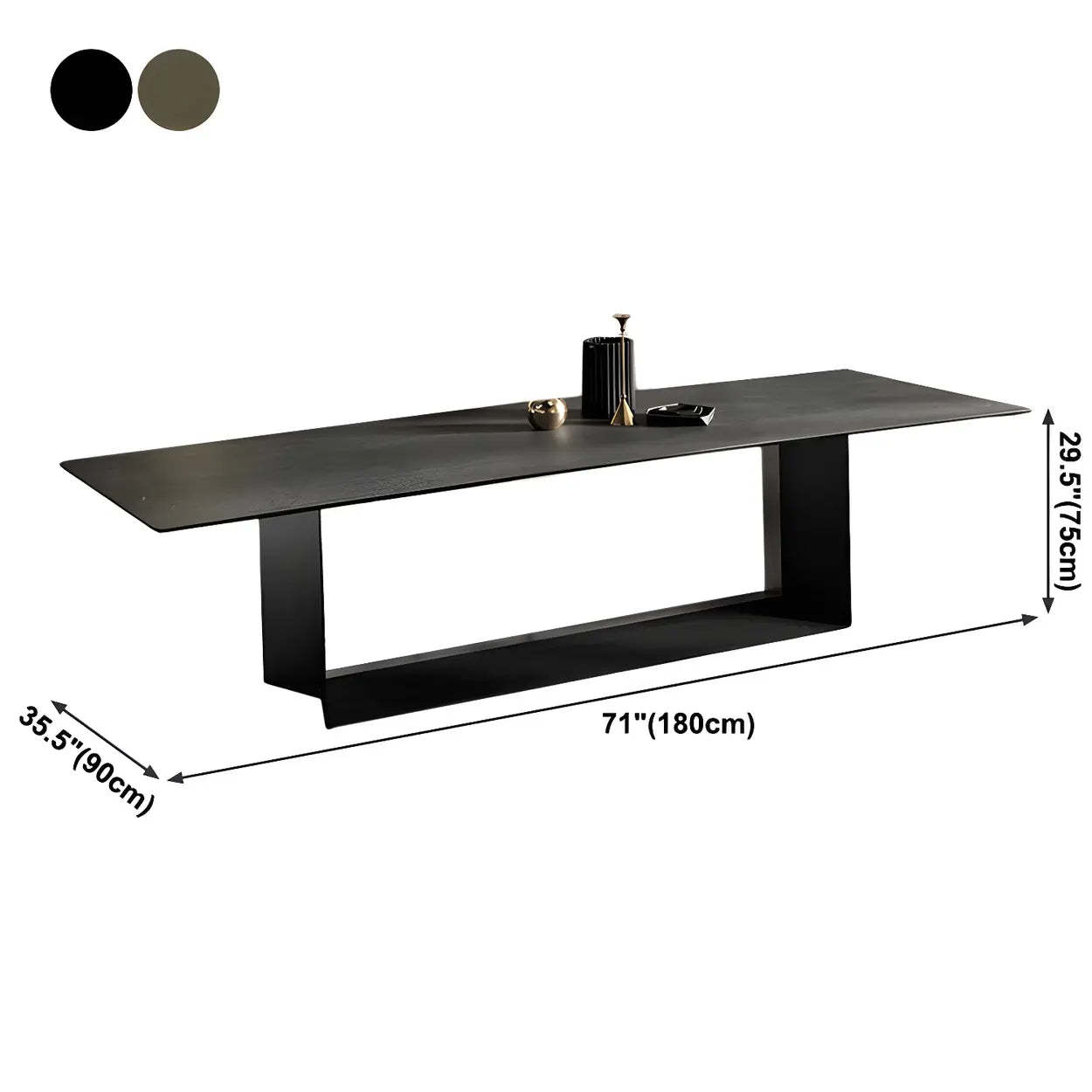 Rectangular Black Dining Table