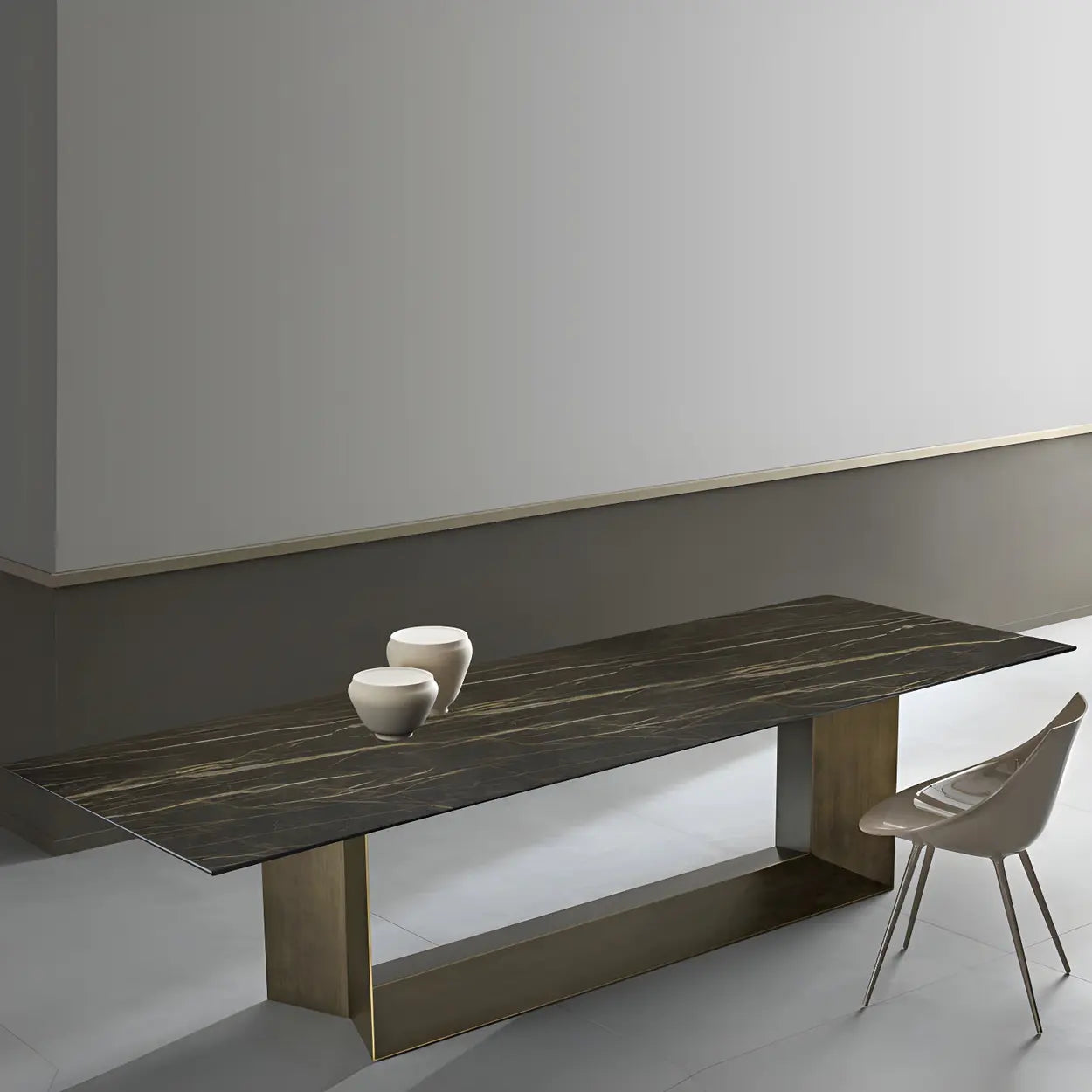 Rectangular Black Dining Table — Black / Table Only