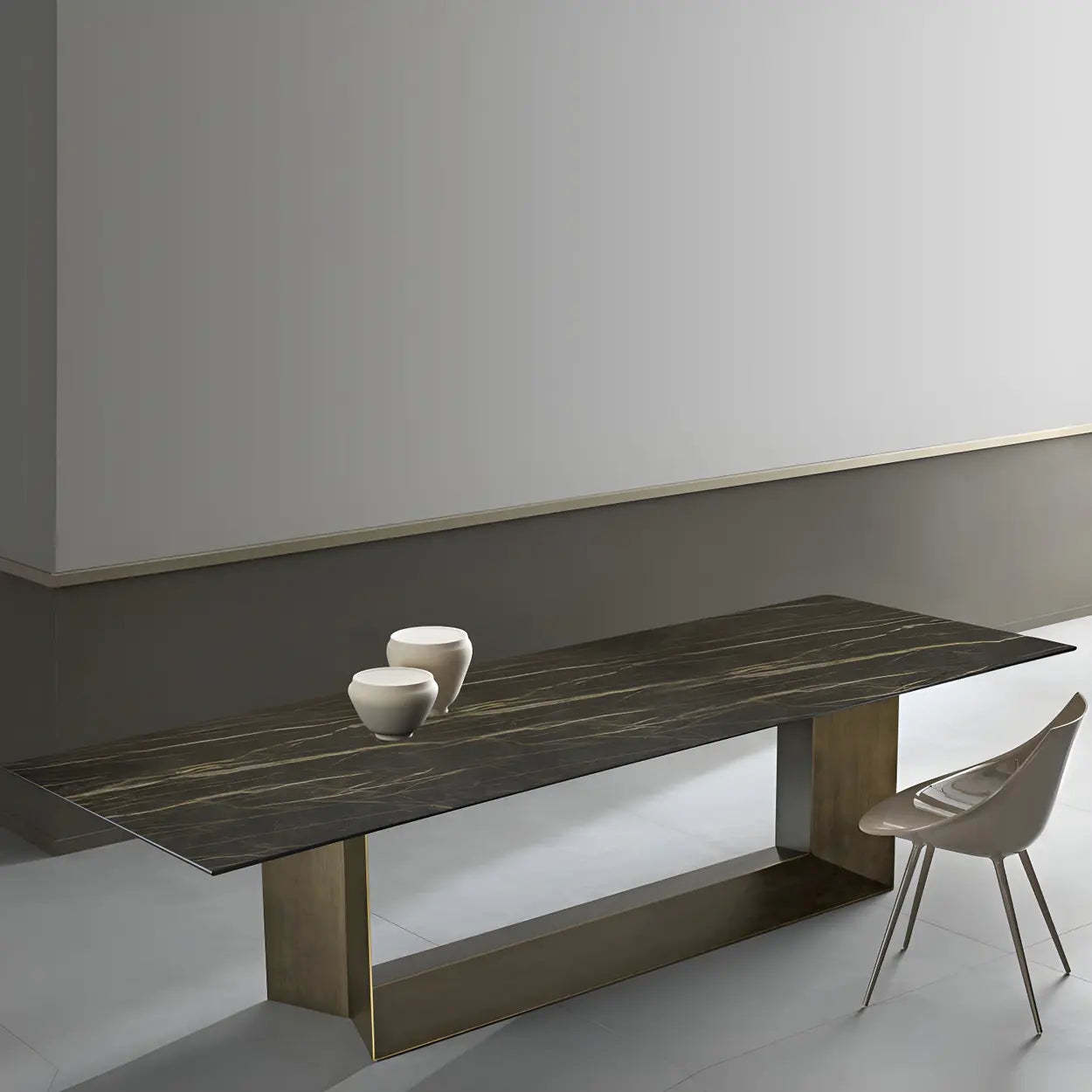 Rectangular Black Dining Table — Black / Table Only