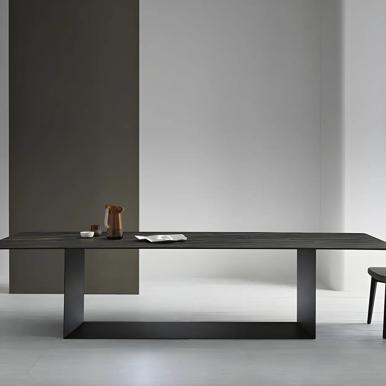 Rectangular Black Dining Table — Black / Table Only