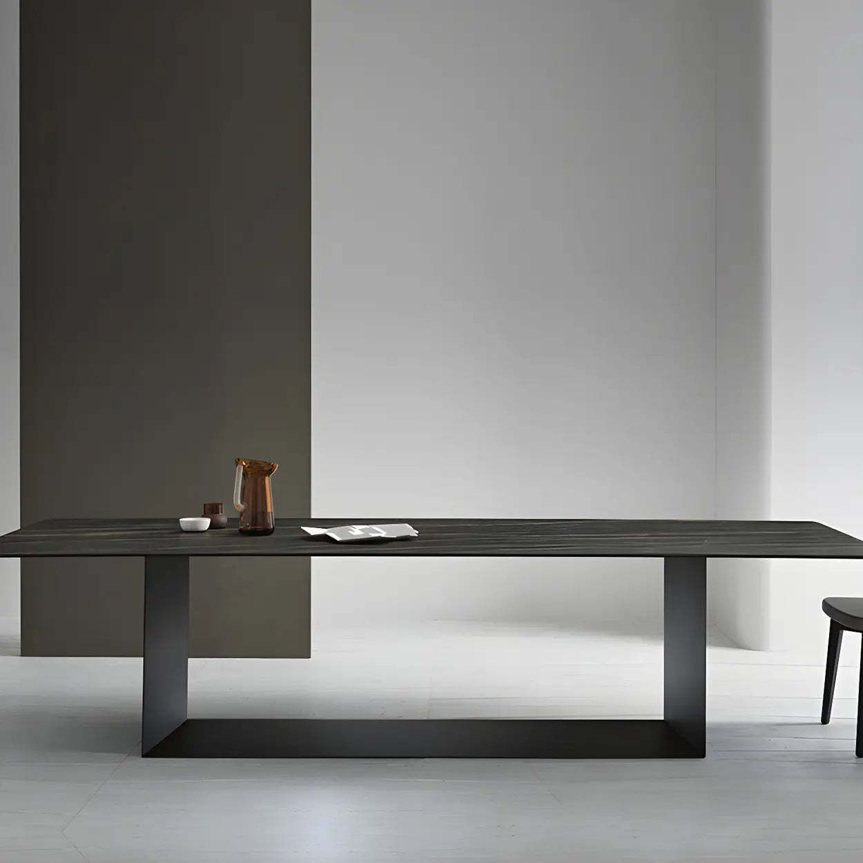 Rectangular Black Dining Table — Black / Table Only