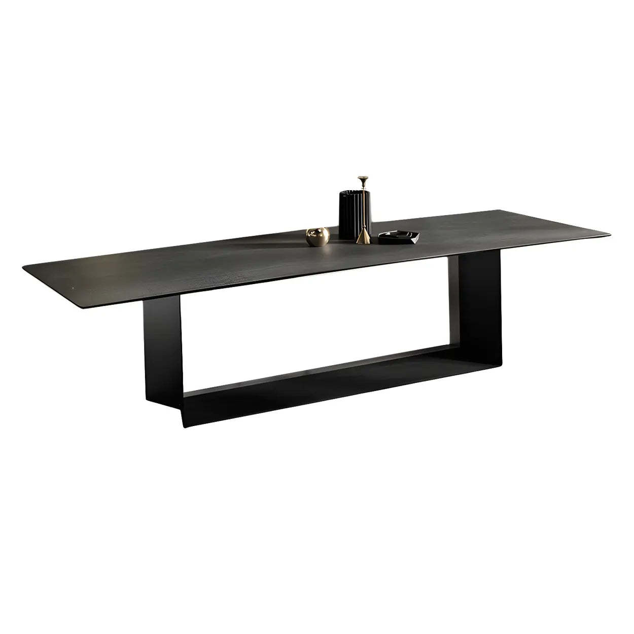 Rectangular Black Dining Table — Black / Table Only