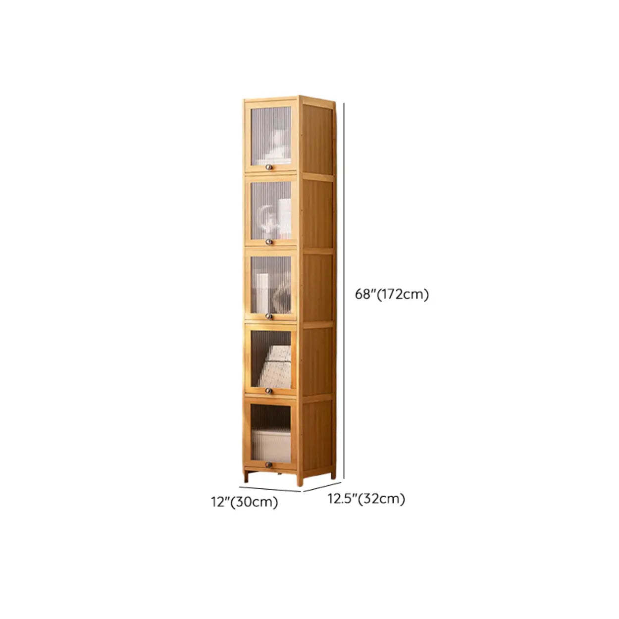 Modern Rectangular Closed-Back Bamboo Bookcase
