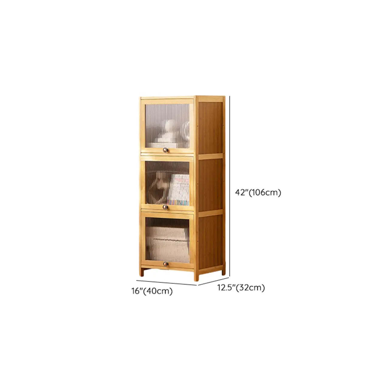 Modern Rectangular Closed-Back Bamboo Bookcase